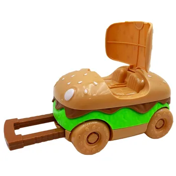 Eğlenceli oyun evi ebeveyn-çocuk interaktif arabası hamburger arabası bavul yaratıcı şeker