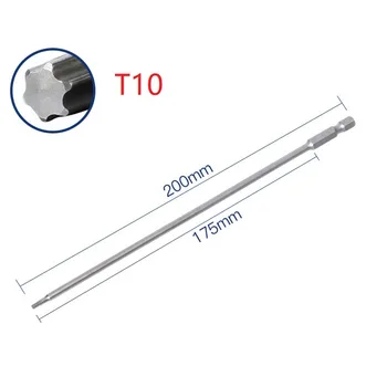 Torx Alaşımlı Çelik Tornavida Bit T25 T27 T30 1/6 adet 200mm Sanayi Manyetik Torx Süper Sert Marka Yeni Yüksek Kalite