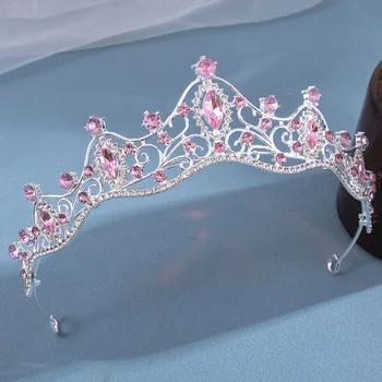 Düğün Tam Pırıltılı Elmas Hollow Taç Sparkly Rhinestones Saç Ayarlanabilir Tiara Gelin Nedime Prenses Kostüm