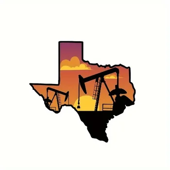 Araba aksesuarları Sticker Texas Petrol Sahası Manzara Çıkartması s Bardak Dizüstü Soğutucular Duvar Kağıdı Rastgele s