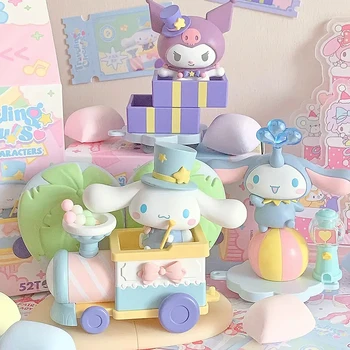 Orijinal Sanrio Aile Seyahat Sirk Kör Kutu Cinnamoroll Kuromi Çevre Dekorasyon Kız doğum günü hediyesi Kawaii Oyuncak