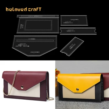 BelovedCraft - Deri Çanta Desen Yapımı için Akrilik Şablonlarla basit omuz çantası, el çantası, çapraz askılı çanta