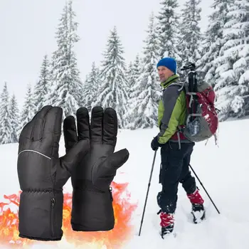 Elektrikli ısıtmalı eldiven rahat sıcak siyah elektrikli eldiven pil ısıtmalı eldiven hızlı ısıtma kış malzemeleri bisikletler için