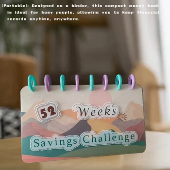 Bütçe Kitap 52 Hafta Bağlayıcı Tasarrufu Meydan Kullanımlık Nakit Planlayıcısı Zarf Eğlenceli Para Tasarrufu Organizatör