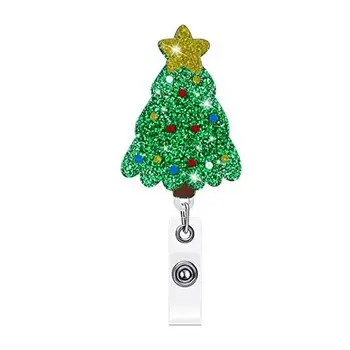 Yılbaşı dekoru Anahtar Kart Tutucu Gerilebilir Kart Rozeti Makarası Güvenilir Ve Güvenli Anahtar Kart Tutucu Noel Ağacı Bells Kardan Adam Santa