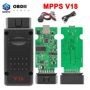MPPS V18 ECU Chip Tuning Arayüzü Otomatik OBD 2 OBD2 İçin EDC15 EDC16 EDC17 Çoklu Dil CAN ECU Tuning Flaşör Yeniden Eşleme Kablosu