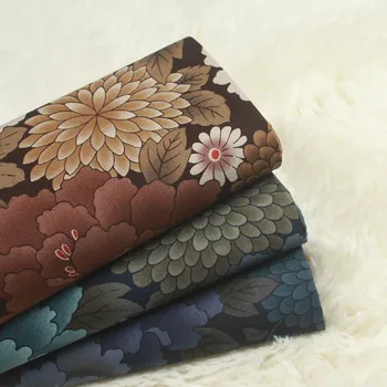 Yüksek kaliteli pamuk ve keten kumaş Retro şakayık çiçek tissu El Yapımı DIY giyim yastık çanta kumaşlar