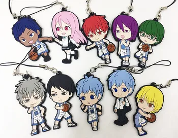 2018 10 adet/grup Japon anime figürü Kuroko Hiçbir Basketbol Silikon anahtarlık Anime kauçuk