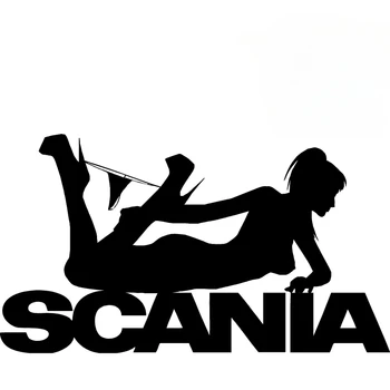 Scania için Seksi Poz kız HGV Kamyon sticker çıkartmaları cam kaporta dekor 17cm * 9.6 cm