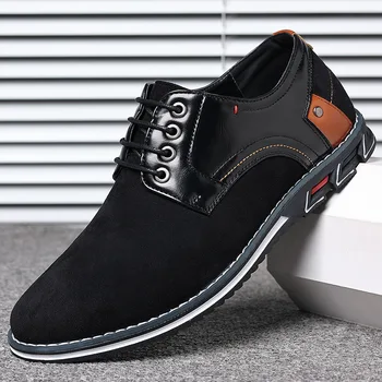 Moda İş Elbise erkek ayakkabısı Yeni Süet Deri erkek Resmi Oxfords Ayakkabı Rahat Rahat deri sneakers Boyutu 39-48
