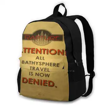 Bioshock-Bathysphere Seyahat Reddedildi Seyahat Laptop Sırt Çantası moda çantalar Bioshock Bioshock Sonsuz Sonsuz Rapture Andrew Ryan