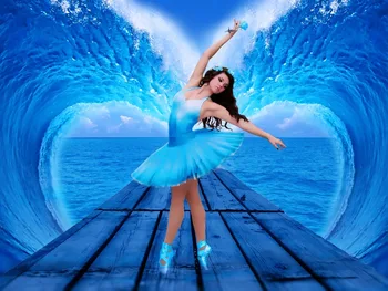JMINE Dıv 5D balerin Bale kız Dans Dans Deniz Okyanus dalgası Tam Elmas Boyama kitleri sanat Portre 3D boya elmas