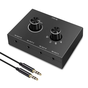 Stereo Switcher 4 Giriş 1 Çıkış /1 Giriş 4 çıkış Aktif Hoparlörleri ve Kulaklıkları Paylaşma