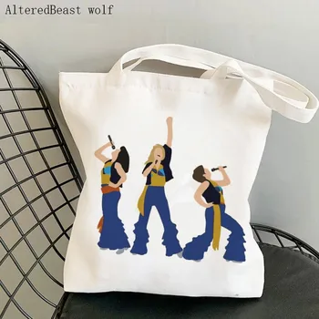 Mamma Mia Yine Başlıyoruz Baskılı Çanta Harajuku kadın alışveriş çantası Kanvas alışveriş Çantası kız çanta Tote Çanta Omuz Bayan Çantası