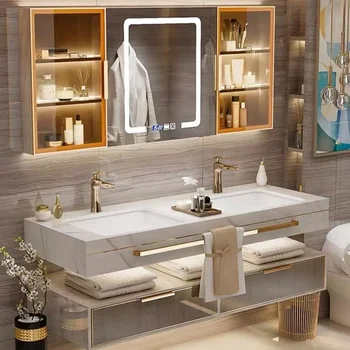 lüks Otel Avrupa tarzı duvara monte banyo vanity yüksek kaliteli banyo dolabı seti depolama dolabı