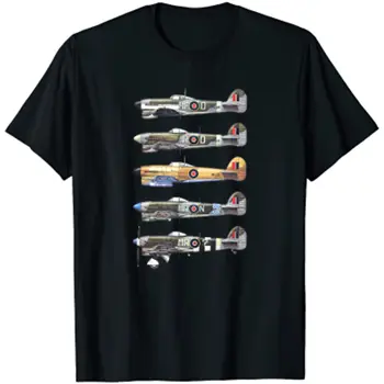 Hawker Typhoon RAF WW2 Fighter Erkekler kısa kollu t-shirt Rahat %100 % Pamuk Rahat yazlık T Shirt