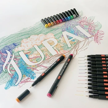 Öğrenci boyama izleme sanat tasarım eskiz DIY 12 renkli çizgi genişliği anahat kalem renk şırınga kalem