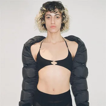 Uzun Kollu Kabarcık Kirpi Mont Kırpma Ceket Rahat Kalın Sıcak Açık Ön Kırpılmış uzun kaban 2023 Kadın Y2K Giyim Streetwear