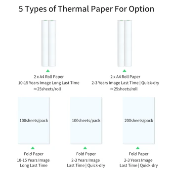 A4 Kat Termal Kağıt ile Uyumlu PeriPage A40 Termal Yazıcı Çabuk kuruyan için Mükemmel PDF Dosyası Web Sayfası Baskı