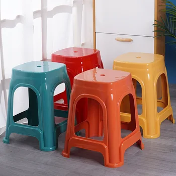 XX91Household plastik tabure kalınlaşmış oturma odası yetişkin yemek masası sandalye istiflenebilir basit kare tabure pişmiş plastik cha