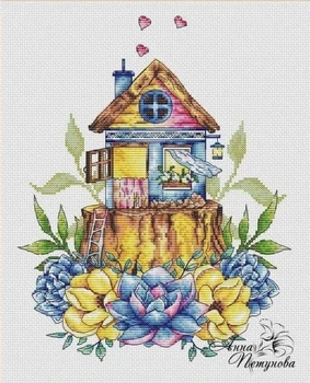 Çiçek Kuş Evi, En Kaliteli Güzel Güzel Sayılan Çapraz dikiş Kiti, Yükseklik DIY İğne İşi, 31-36