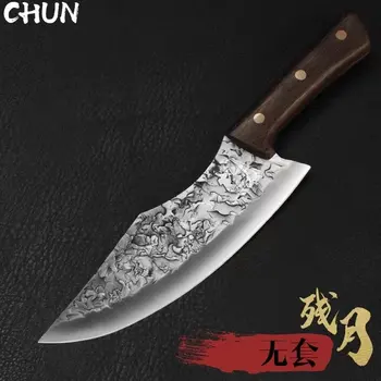 CHUN kemiksi saplı bıçak Şef Dilimleme Yardımcı Santoku Cleaver Japon Yüksek Karbonlu Bıçaklar El Yapımı Tam Tang Kolu Mutfak Kasap