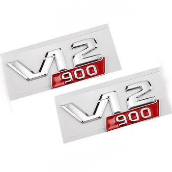 2 adet 3D Araba Yazı Logosu Rozeti Krom Amblemi Gümüş Styling Sticker Mercedes Benz İçin V12 900 Otomatik Süslemeleri Aksesuarları