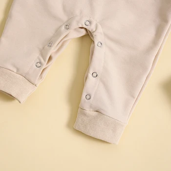 BULİNGNA Erkek Bebek Kız Mektuplar Nakış Tulum Uzun Kollu Romper Tulum Sonbahar Kış Giysileri