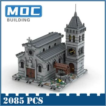 Ortaçağ Kilisesi Modüler Notre-Dame DE Modeli Yapı Taşları Vintage Ünlü Kilise Mimarisi Tuğla Oyuncaklar Hediyeler için
