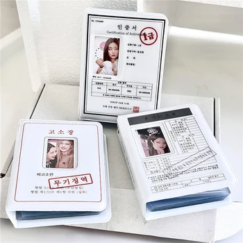 40 Cepler Kore Albümü INS Beyaz Fotocard Tutucu Koleksiyonu Kitap 3 İnç Yaratıcı Depolama Albümü Fotocard Bağlayıcı