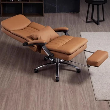 Haddeleme Yönetici Recliner ergonomik ofis koltuğu Döner Modern Rahatlatıcı Alüminyum Sandalye El Tekerlekleri Cadeira Ofis Mobilyaları