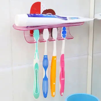 Plastik Kendinden yapışkanlı Raf Diş Fırçası Diş Macunu Tıraş Depolama Raf Banyo Aksesuarları Depolama Diş Fırçası Tutucu