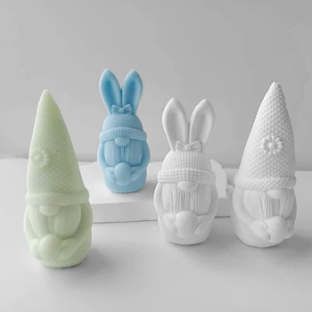 3D Cüce Paskalya Mum Silikon Kalıpları DIY Alçı Bebekler Süsler Kalıp Reçine Alçı Kalıp Ev Dekor Cüceler Yaratıcı Mum