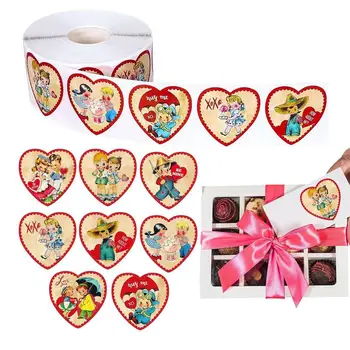 Sevgililer Günü Kalp Çıkartmalar Aşk Kalp Şeklinde Kendinden Yapışkanlı Etiketler 500 adet Kalp Çıkartmalar 8 Desenler Dekoratif Düğün Parti