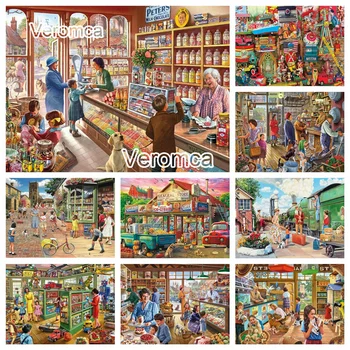 5D Elmas Boyama Oyuncak Şeker Dükkanı Tam Kare Yuvarlak Matkap Elmas Nakış Çapraz Dikiş Kitleri Karikatür Dıy Çocuk Hediye