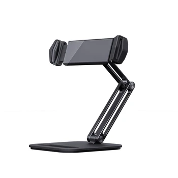 Ipad Tablet için masaüstü standı Katlanır Yüksekliği Ayarlanabilir 2-İn-1 Tembel telefon standı Ofis İçin, Siyah