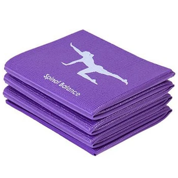 PVC Katlanabilir Yoga Mat egzersiz matı Kalınlaşmış Kaymaz Katlanır spor salonu fitness matı Pilates Malzemeleri Zemin oyun halısı, Mor Mor