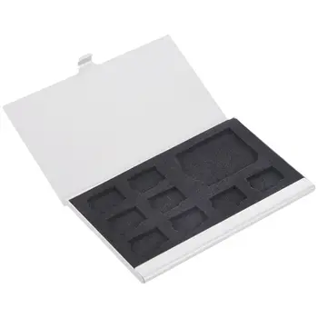9 Micro-SD / SD hafıza kartı Depolama tutucu kutusu Koruyucu Metal Kasalar 8 TF ve 1 SD