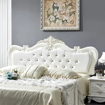 Kadın Ahşap Başlık Modern Destek Prenses Çift Başlıklar Zemin Fransız Cabeceira De Cama Kutusu Rahat yatak odası mobilyası