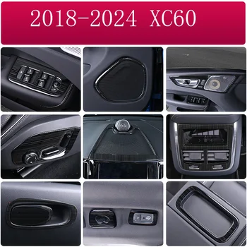 Araba aksesuarları Volvo XC60 iç modifikasyonu siyah titanyum fırçalanmış dekoratif çerçeve 2018-2024 modelleri