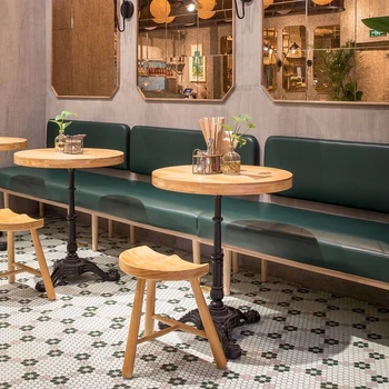 Modern Otel Kantin Kabini Oturma tasarımı Ahşap Masa ve Sandalye Seti Restoran Mobilyaları
