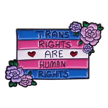 Trans Hakları İnsan Hakları Emaye Pin Mavi Pembe Beyaz Bayrak Çiçek Rozeti Broş Hediye Sırt Çantası Dekorasyon Takı
