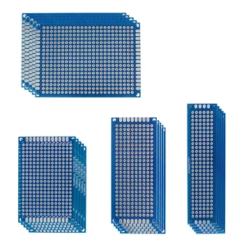 20 Adet / grup Çift taraflı PCB kiti Kurulu Breadboard 2x8 3x7 4x6 5x7cm Evrensel PCB Deney Mavi Prototip Devre Kartları Dıy
