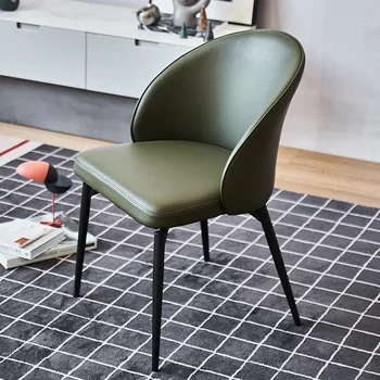 Iskandinav Lüks Tarzı yemek sandalyesi Deri Ev Deri Basit Restoran Basit Yemek Sandalyesi Modern Tasarım Sillas Ev Mobilyaları