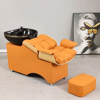 Profesyonel Tıraş Şampuan Sandalyeler Kafa Spa Stilist Makyaj Kirpik Sandalye Hemşirelik Lüks Silla Barberia Şezlong Mobilya HD50XF