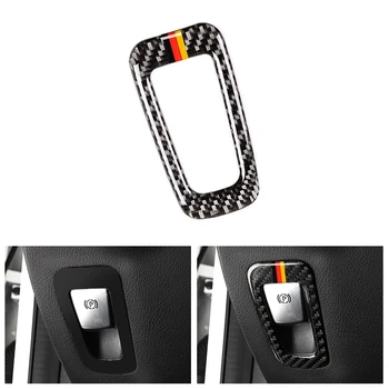 Araba Gerçek Karbon Fiber Elektronik El Freni P Düğme krom çerçeve Trim İçin Mercedes Benz C Sınıfı W205 C180 C200 C300 GLC260