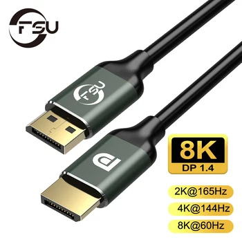 FSU DisplayPort 1.4 Kablo 8K 4K HDR 144Hz 165Hz Ekran bağlantı noktası adaptörü Video PC Laptop İçin TV DP 1.4 1.2 Ekran Bağlantı Noktası 1.2 Kablo