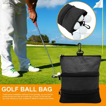 Golf Topu Çantası çanta Naylon Golf Topu Bel Tutucu Taşınabilir Bel Çantası Metal Toka İle Büyük Kapasiteli Bel Golf Taşıyıcı