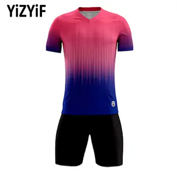 Yaz Çocuk Boys Koşu Setleri Spor Takım Elbise İki Parçalı futbol üniformaları Eşofman Kısa Kollu Degrade T-Shirt + Şort spor elbise