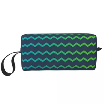 Desen Renkli Zikzak makyaj çantası Bohemian Geometrik Makyaj kozmetik düzenleyici Bayan Güzellik Saklama Torbaları Dopp Kiti Kutusu